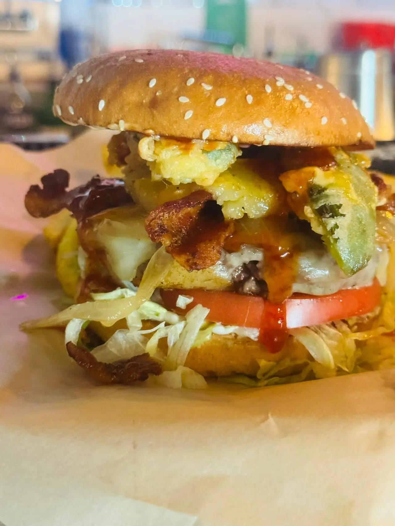 Loaded Rolling Chefs burger