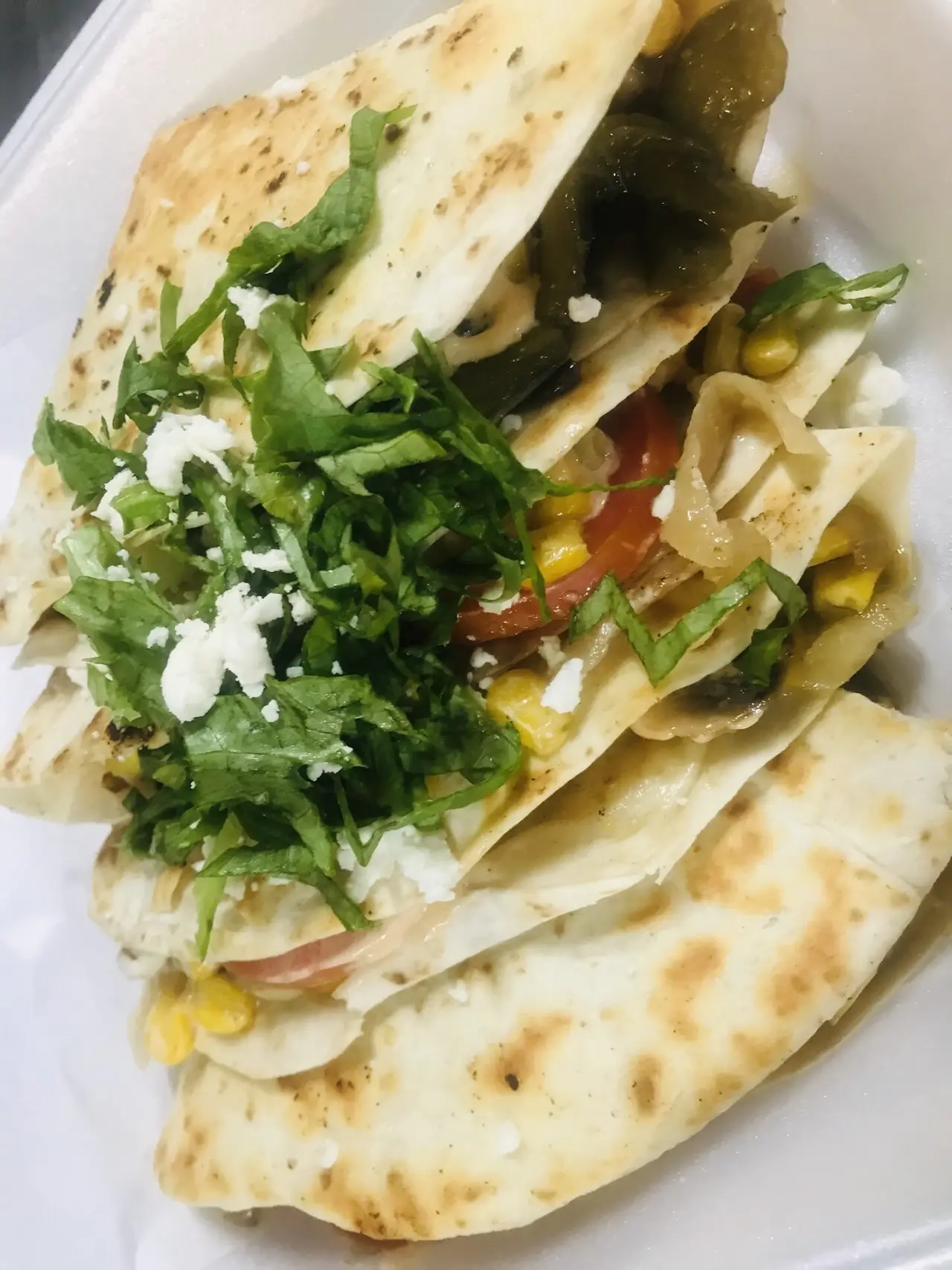 Quesadilla with pico and cotija