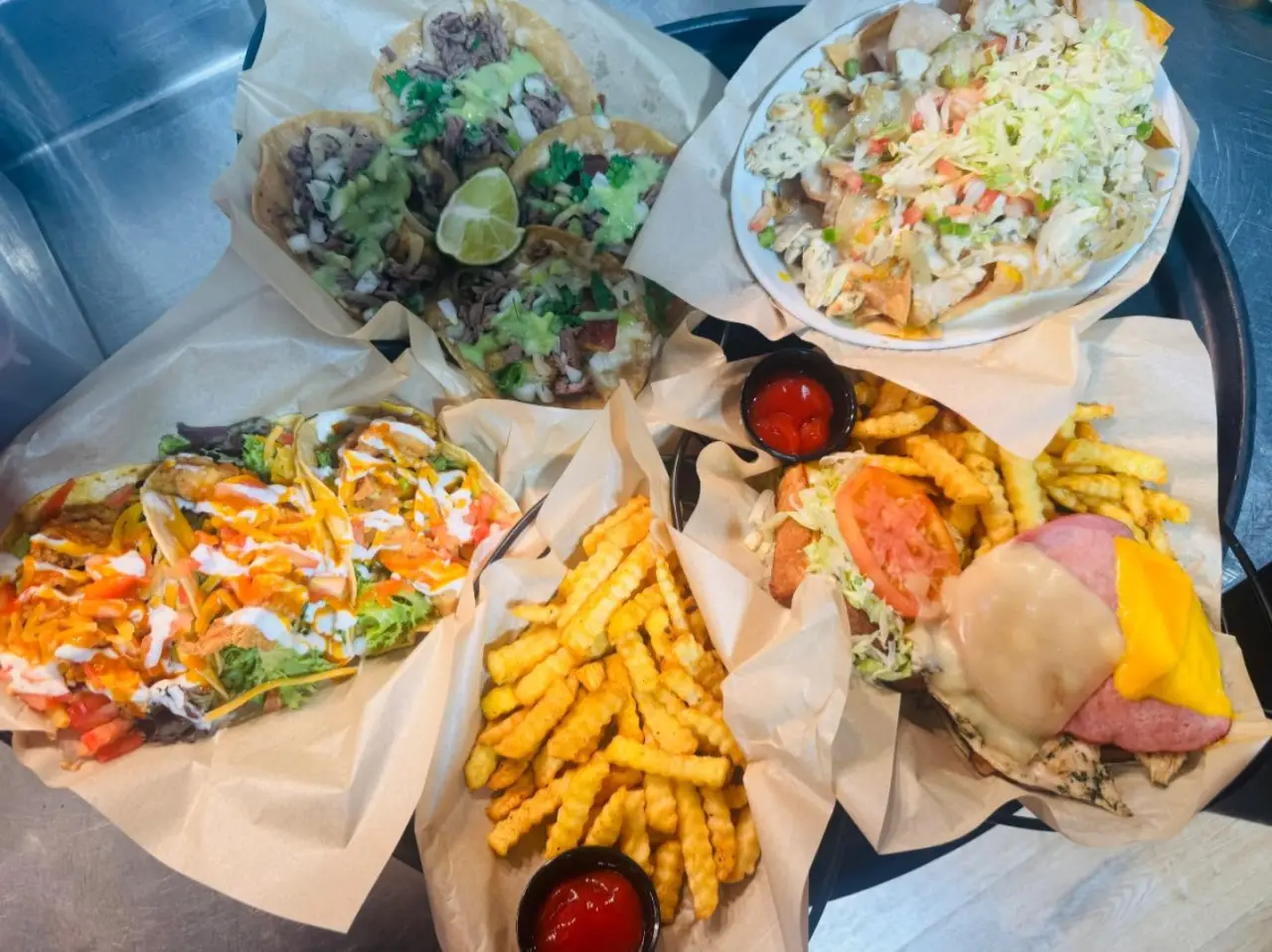 Tacos, nachos and a chicken club at Rolling Chefs